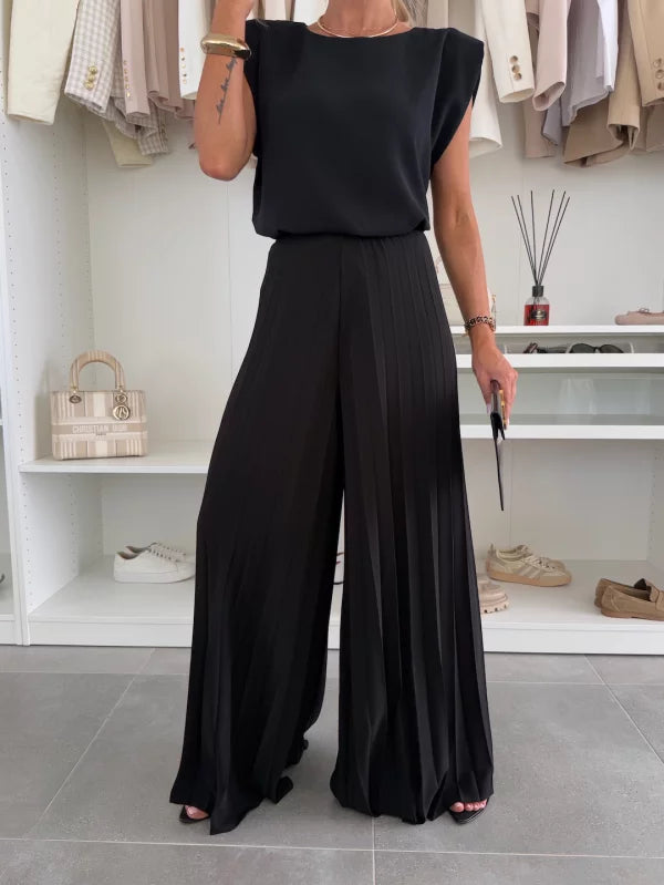 Mirella | Elegant & Comfortable Women’s Outfit – Sleeveless Top and Wide Leg Pants Set 5