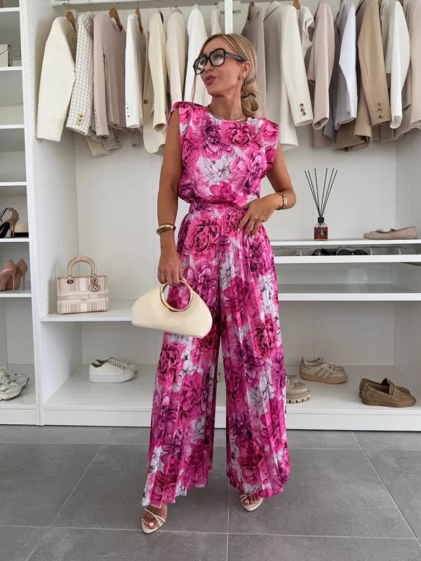 Mirella | Elegant & Comfortable Women’s Outfit – Sleeveless Top and Wide Leg Pants Set 6