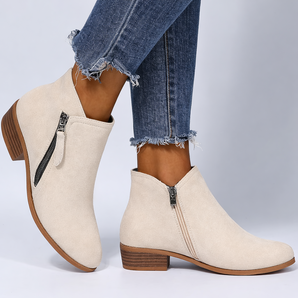 Mona | Women’s Ankle Boots – Side-Zip Design with Low Heel 3