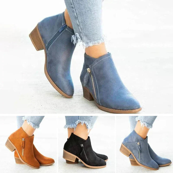 Mona | Women’s Ankle Boots – Side-Zip Design with Low Heel 5