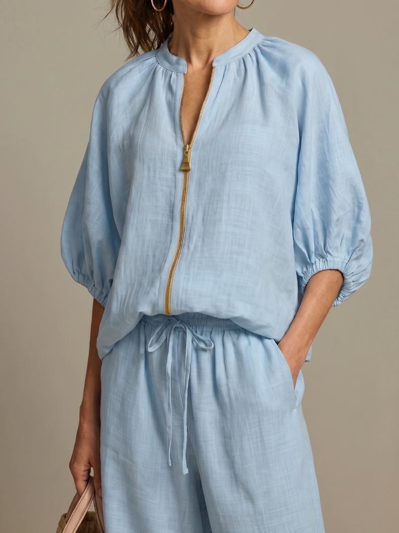 Nadia | Elegant Two Piece Set – Chic Blouse & Wide-Leg Trousers for Stylish Everyday Wear 2