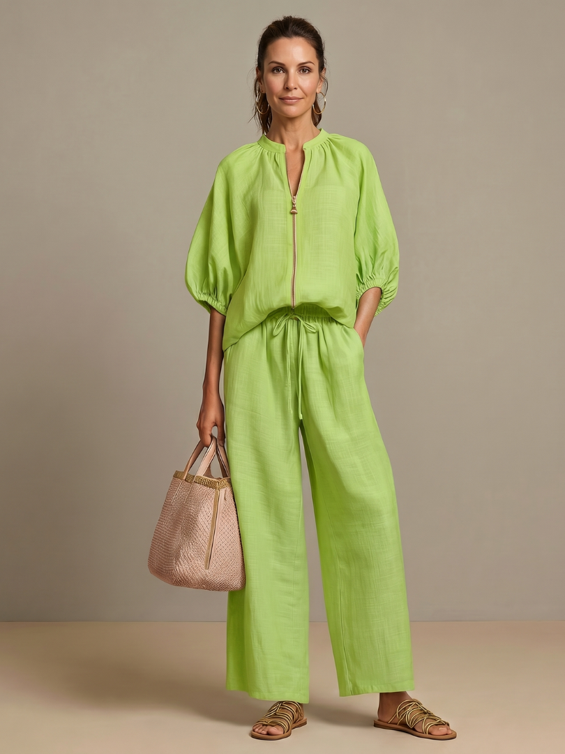 Nadia | Elegant Two Piece Set – Chic Blouse & Wide-Leg Trousers for Stylish Everyday Wear 4
