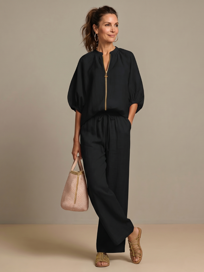 Nadia | Elegant Two Piece Set – Chic Blouse & Wide-Leg Trousers for Stylish Everyday Wear 9