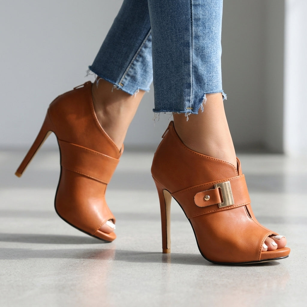 Nadia | Open Toe Stiletto Heels Elegant Summer Buckle Style 5