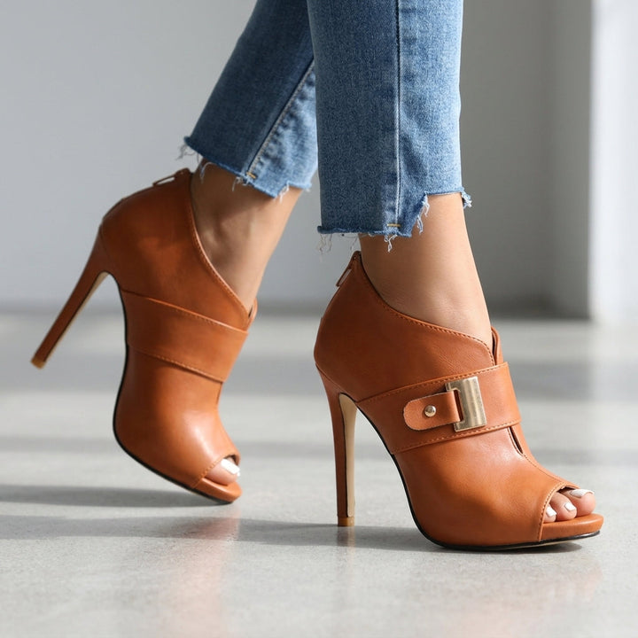 Nadia | Open Toe Stiletto Heels Elegant Summer Buckle Style 5