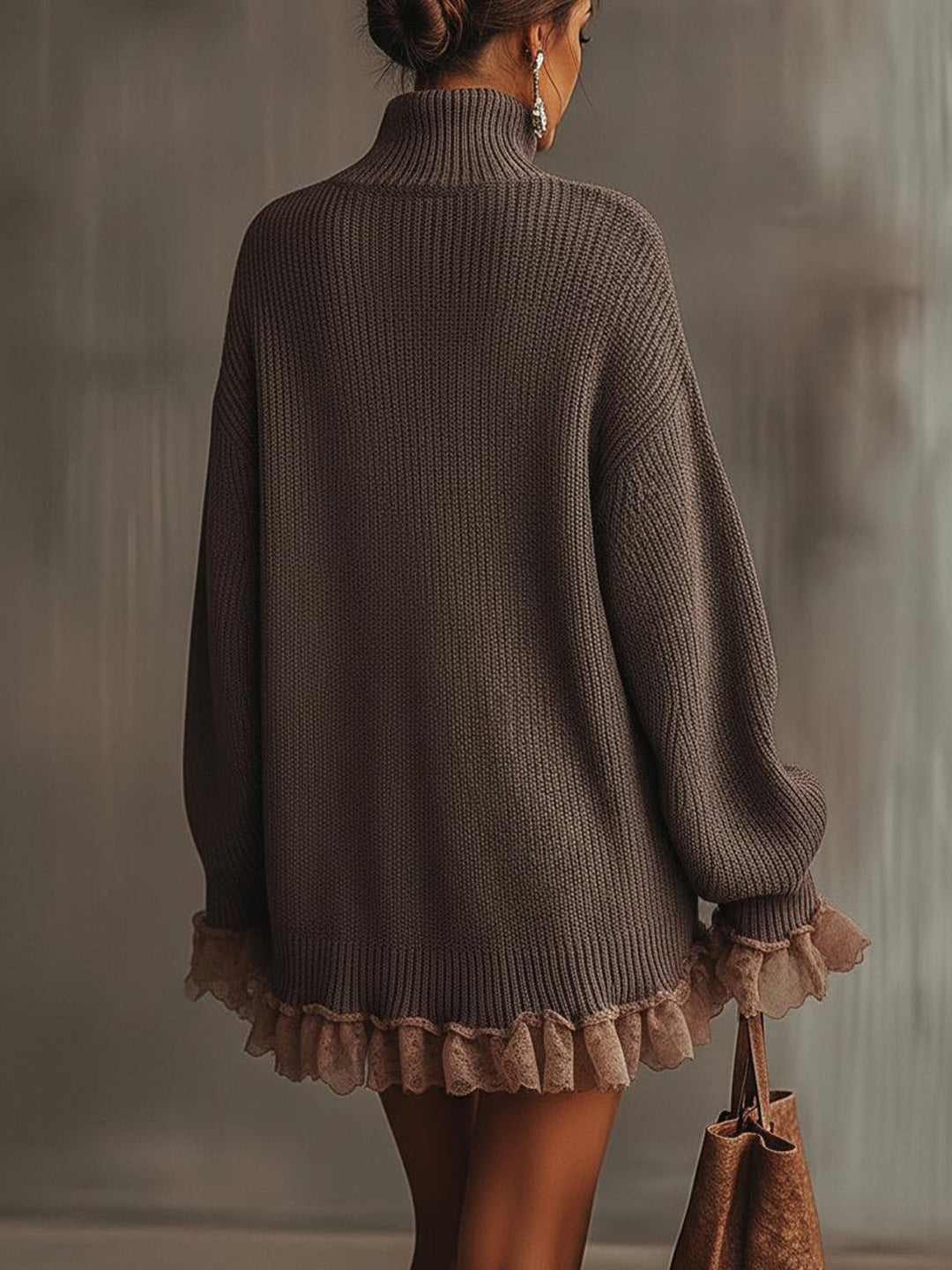 Nina | Elegant, Warm &amp; Oversized Ruffled Knit Dress 2