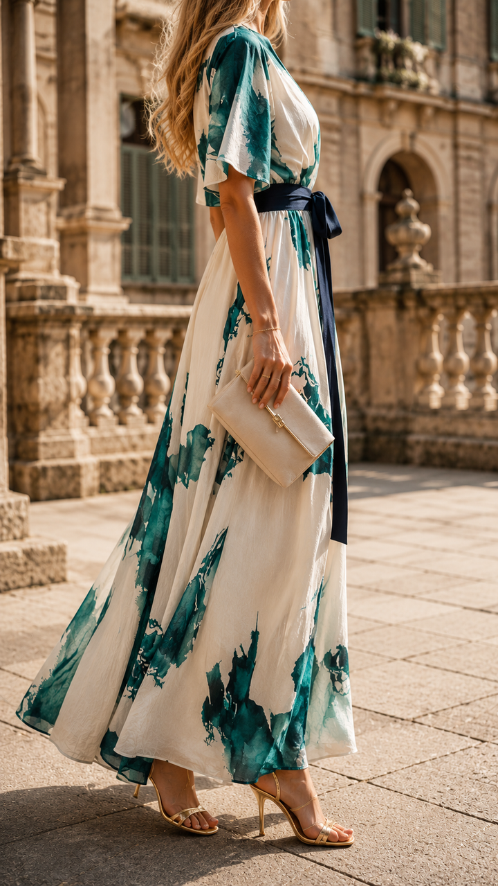 Nivara | Elegant Floral Maxi Dress – Artistic Wrap Style for Women 2