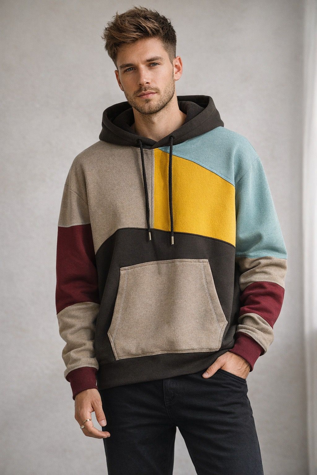 Noah | Modern Color-Block Men's Hoodie 3