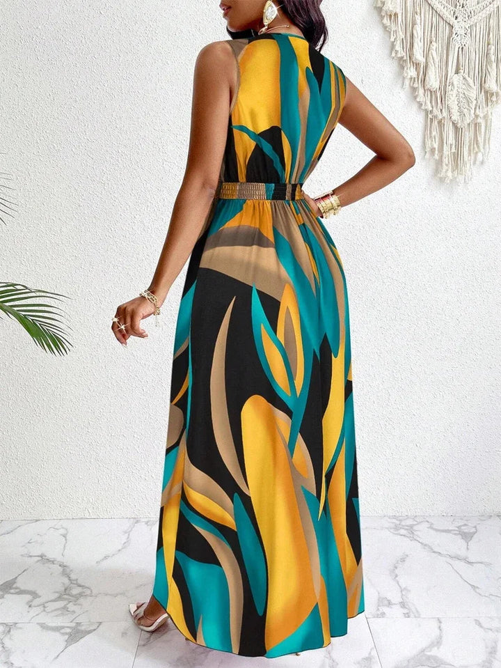 Nora | Elegant Abstract Print Sleeveless Maxi Dress for Women – Flattering Fit &amp; Lightweight Long Dress 1