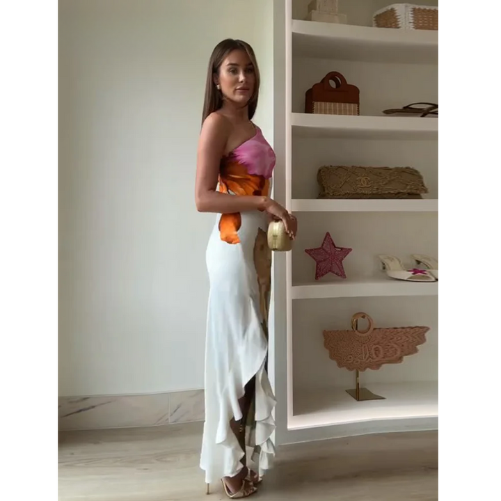 Nora | Elegant Floral Print One Shoulder Maxi Dress – Perfect for Wedding Guest & Summer Cocktail Events 5