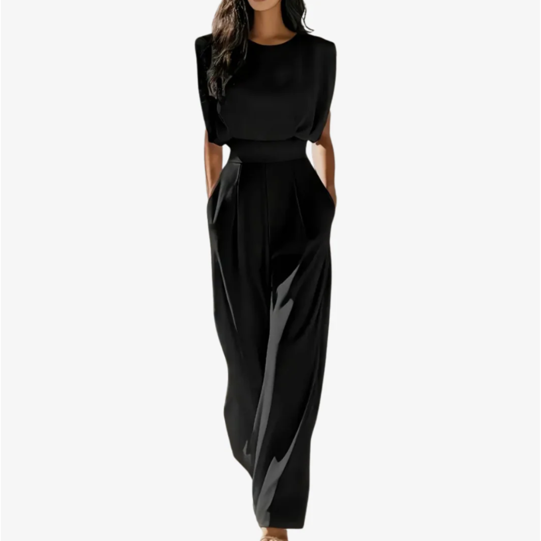 Nora | Elegant & Comfortable Black Jumpsuit Women with Belt 1
