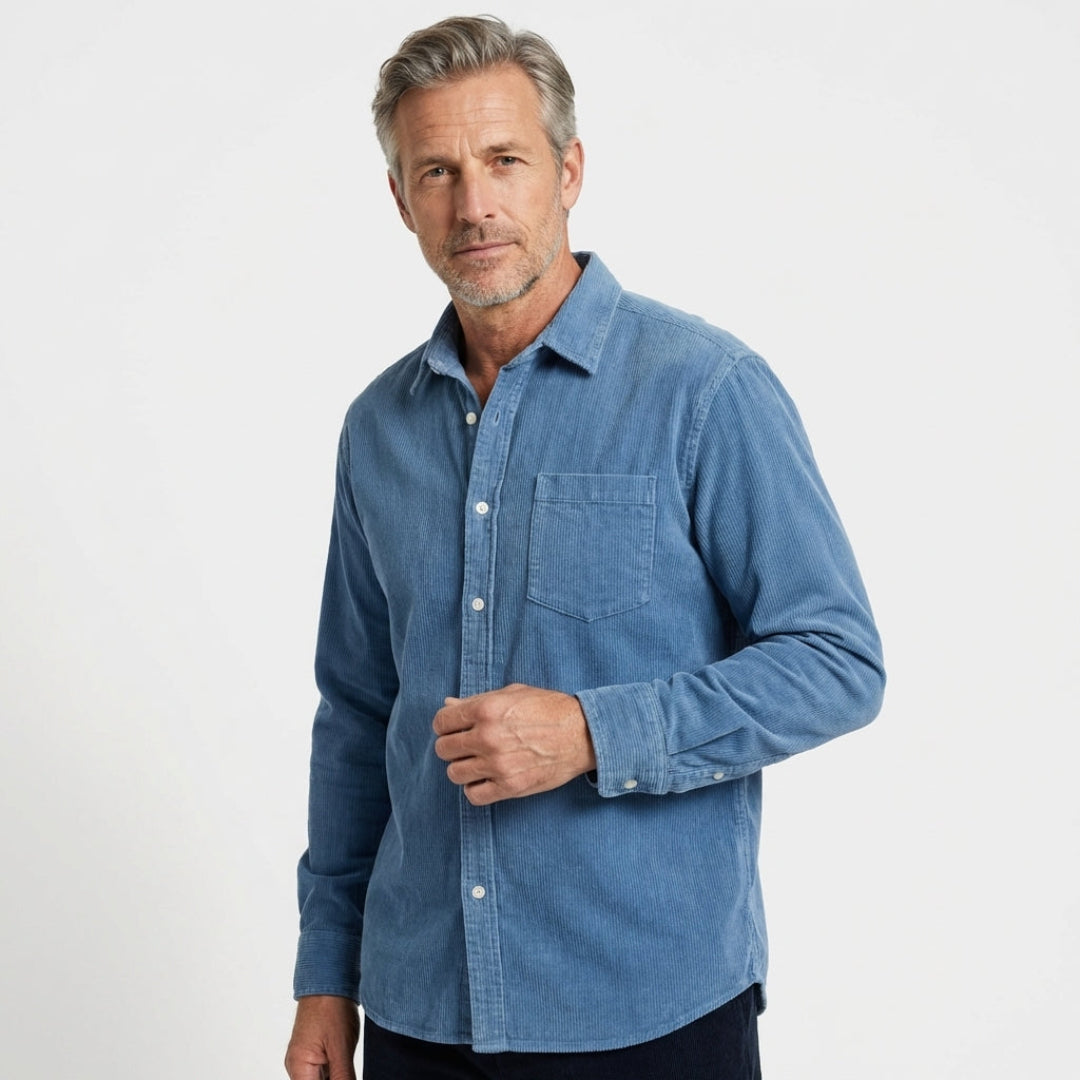 Norvea | Soft Corduroy Men's Shirt with Italian Collar 1