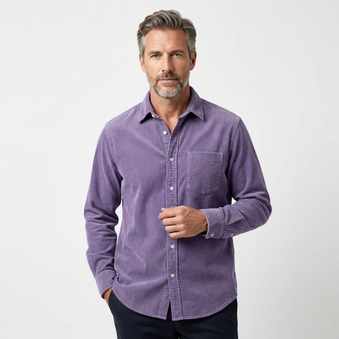 Norvea | Soft Corduroy Men's Shirt with Italian Collar 2
