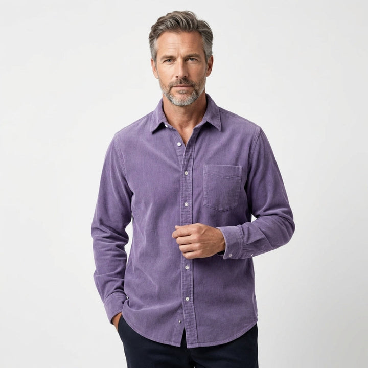 Norvea | Soft Corduroy Men's Shirt with Italian Collar 2