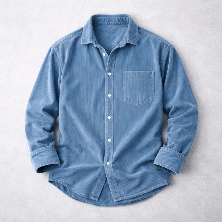 Norvea | Soft Corduroy Men's Shirt with Italian Collar 5