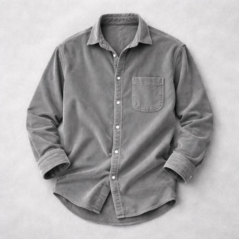 Norvea | Soft Corduroy Men's Shirt with Italian Collar 7