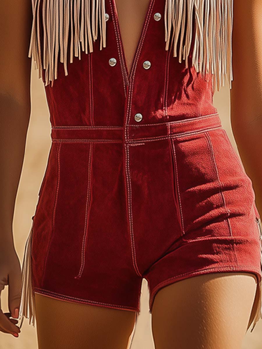Octavia | Elegant Sleeveless Women's Jumpsuit with Fringe Details 5