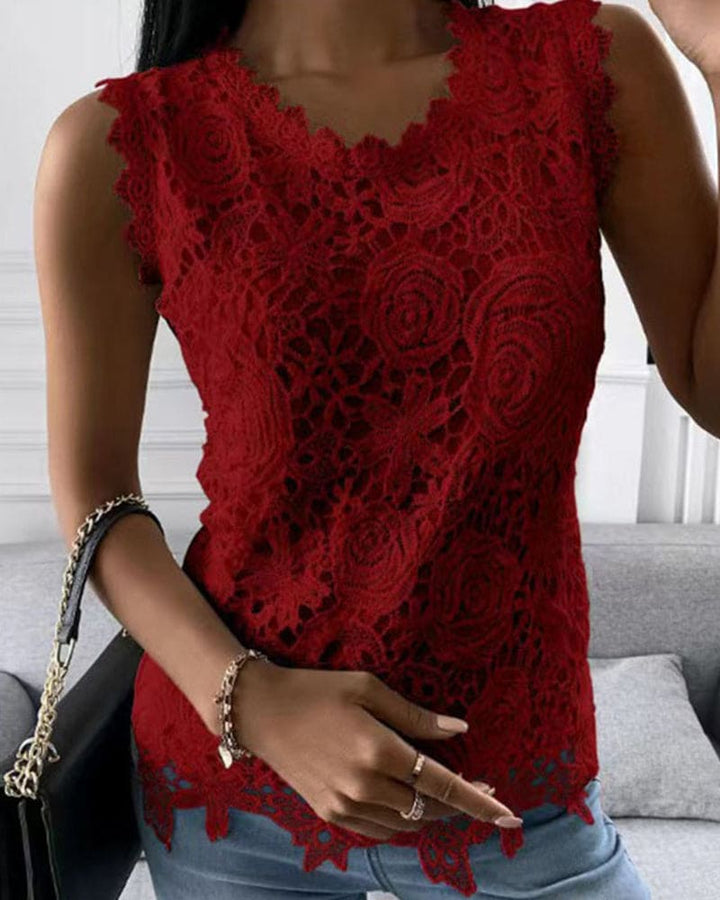 Octavia | Elegant & Feminine Women’s Sleeveless Lace Tank Top 3
