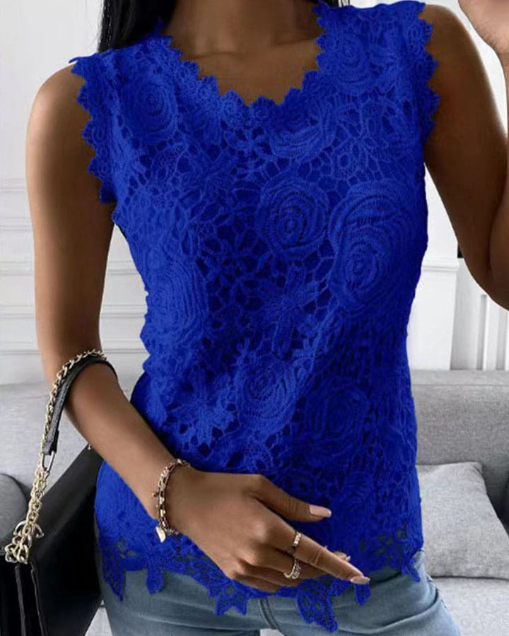 Octavia | Elegant & Feminine Women’s Sleeveless Lace Tank Top 4