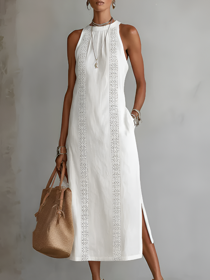 Isabella | Vestito midi estivo traspirante ricamato