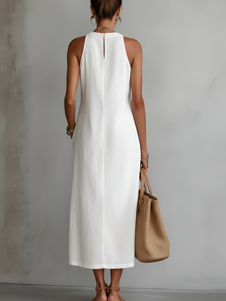 Isabella | Vestito midi estivo traspirante ricamato