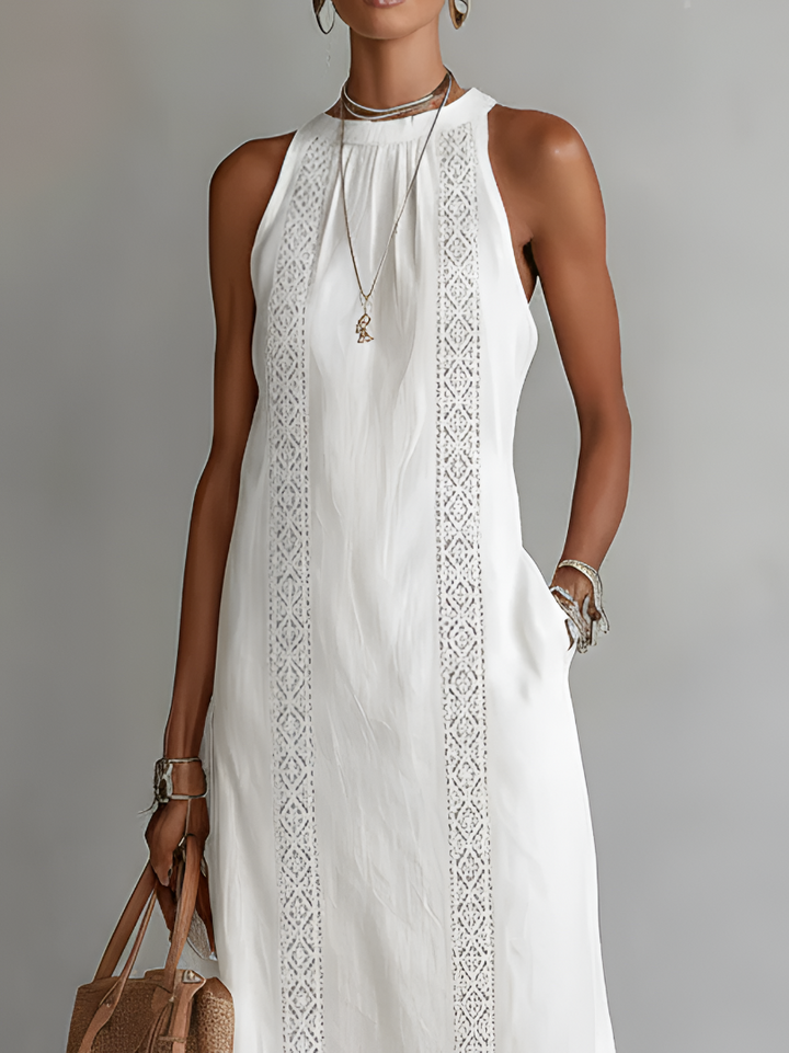 Isabella | Vestito midi estivo traspirante ricamato