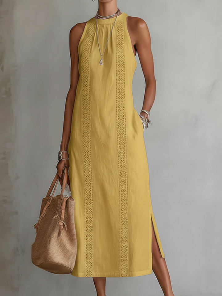 Isabella | Vestito midi estivo traspirante ricamato