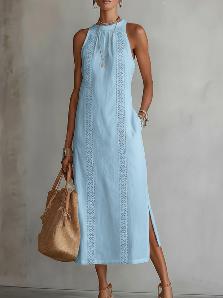 Isabella | Vestito midi estivo traspirante ricamato