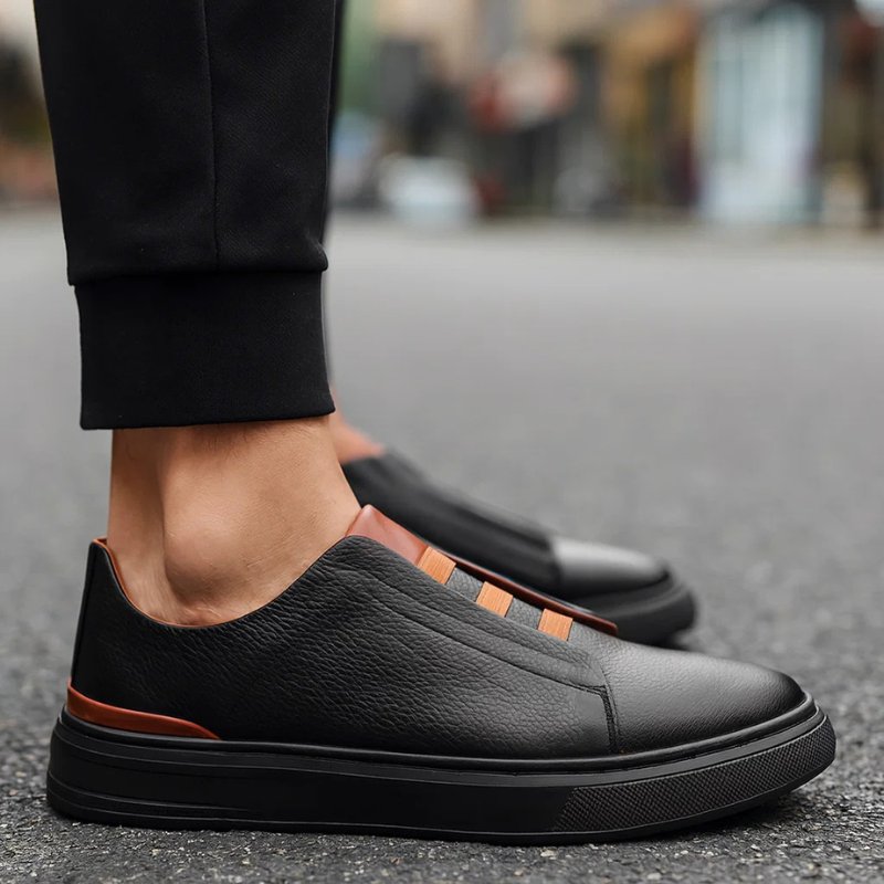 Olivar | Comfortable, Stylish &amp; Versatile Men’s Leather Slip-On Sneakers 3