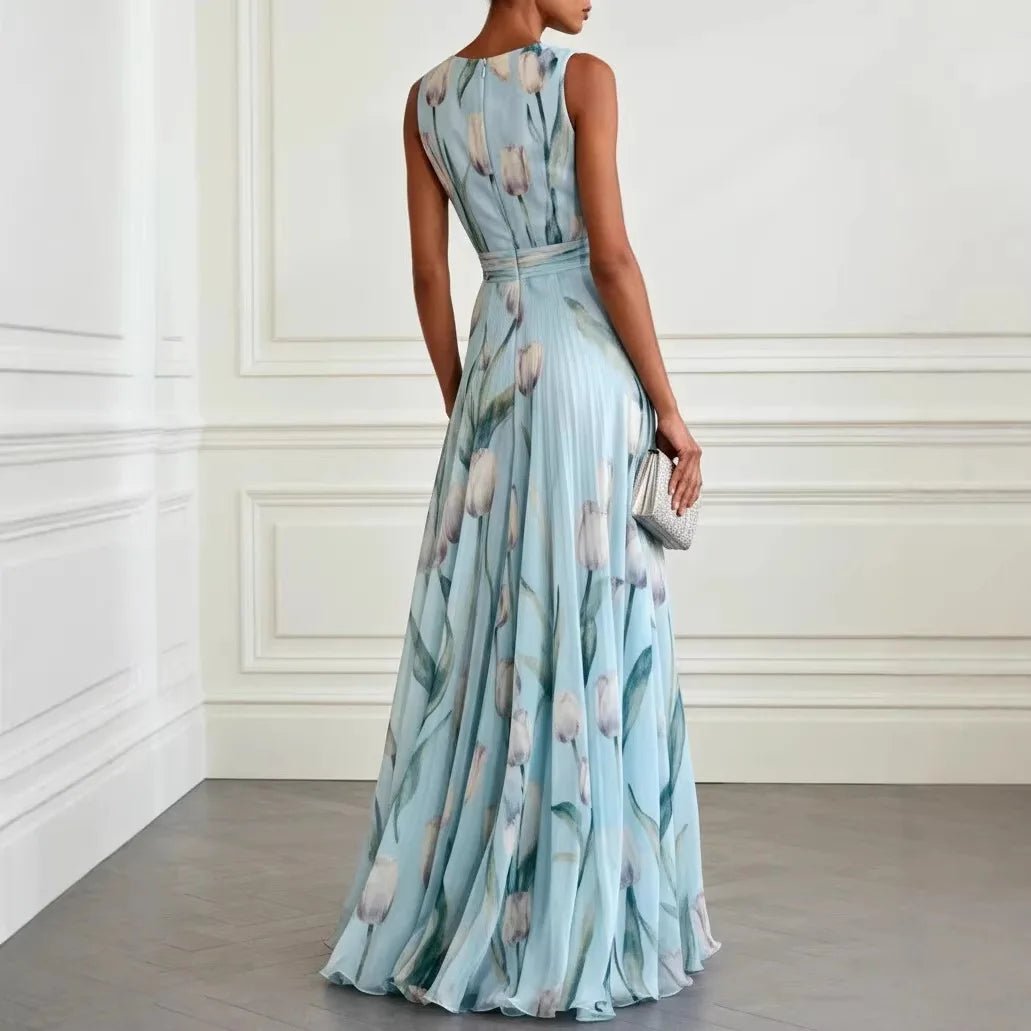 Olivia | Elegant Floral Chiffon Maxi Dress For Special Occasions 5