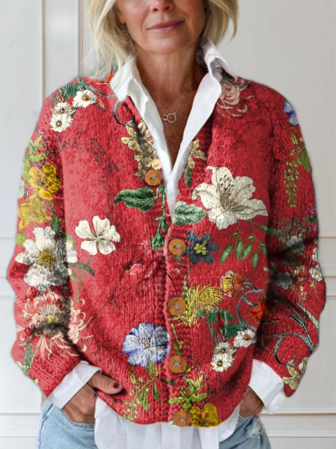 Olivia | Vintage Floral Cardigan Sweater – Relaxed Fit &amp; Effortless Layering for Women 0