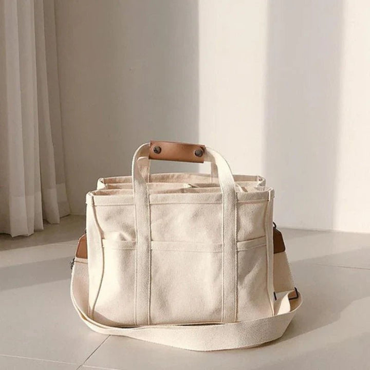 Olivia | Women's Large-Capacity Multi-Pocket Canvas Tote Bag Crossbody 1