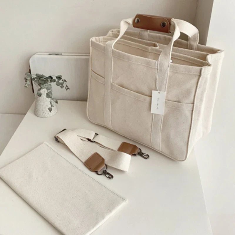Olivia | Women's Large-Capacity Multi-Pocket Canvas Tote Bag Crossbody 2