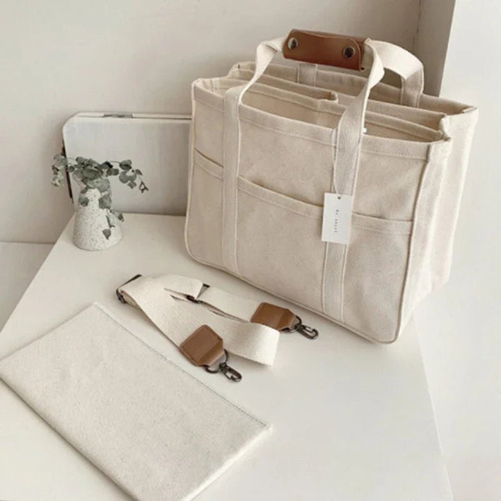 Olivia | Women's Large-Capacity Multi-Pocket Canvas Tote Bag Crossbody 2