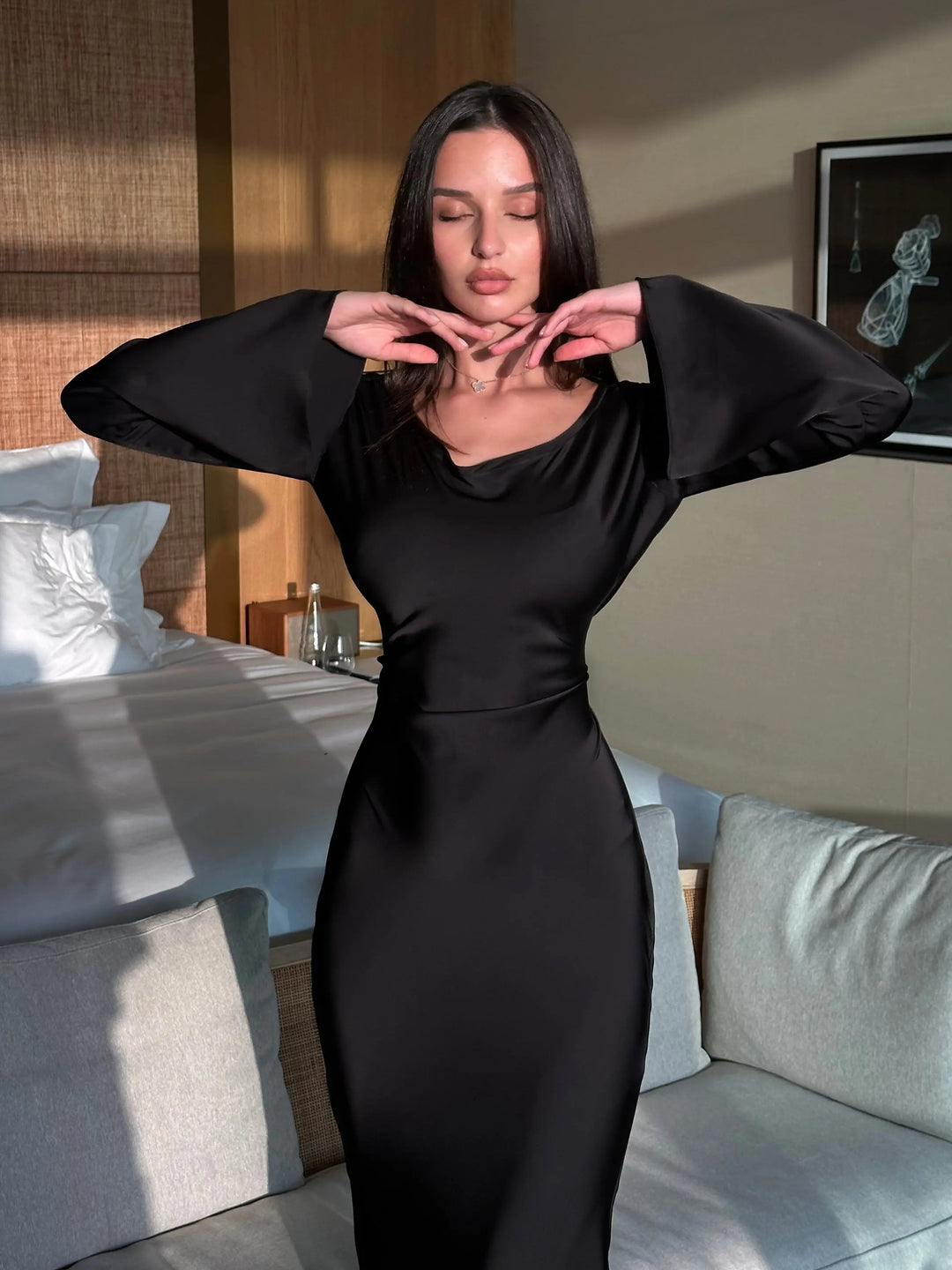 Ophelia | Elegant Long Sleeve Maxi Dress for Women – Fitted & Perfect for Special Occasions 10