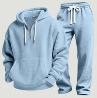 Jeremy | Premium Waffle Knit Half-Zip Hoodie and Joggers Set