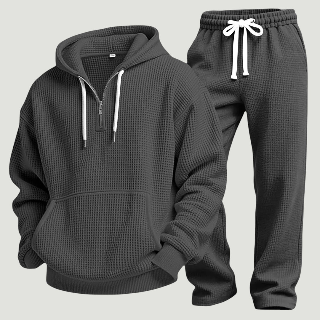 Oren | Comfortable Matching Hoodie and Sweatpants Set – Soft Waffle Knit 8