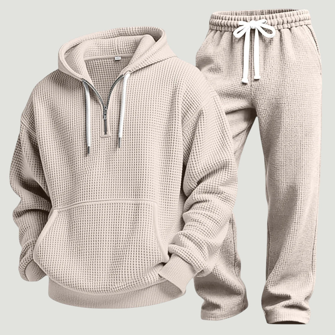 Oren | Comfortable Matching Hoodie and Sweatpants Set – Soft Waffle Knit 9