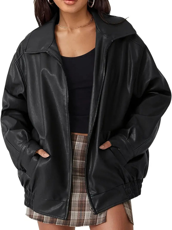 Oriana | Black Leather Jacket – Elegant, Versatile & Stylish 1