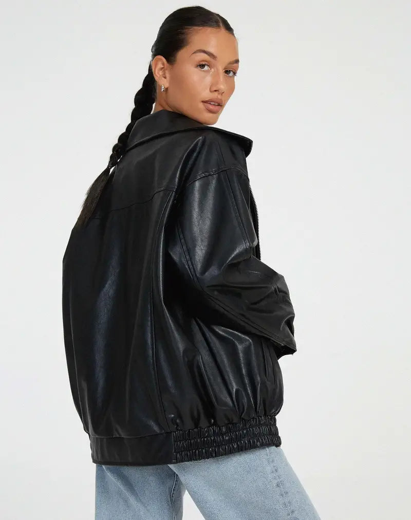 Oriana | Black Leather Jacket – Elegant, Versatile & Stylish 3