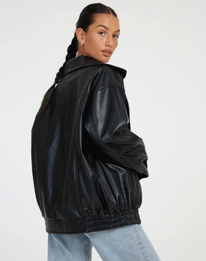 Oriana | Black Leather Jacket – Elegant, Versatile & Stylish 3