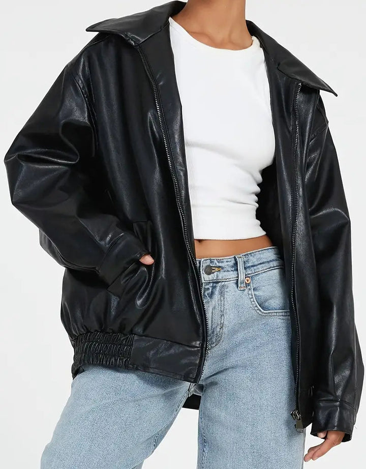 Oriana | Black Leather Jacket – Elegant, Versatile & Stylish 4