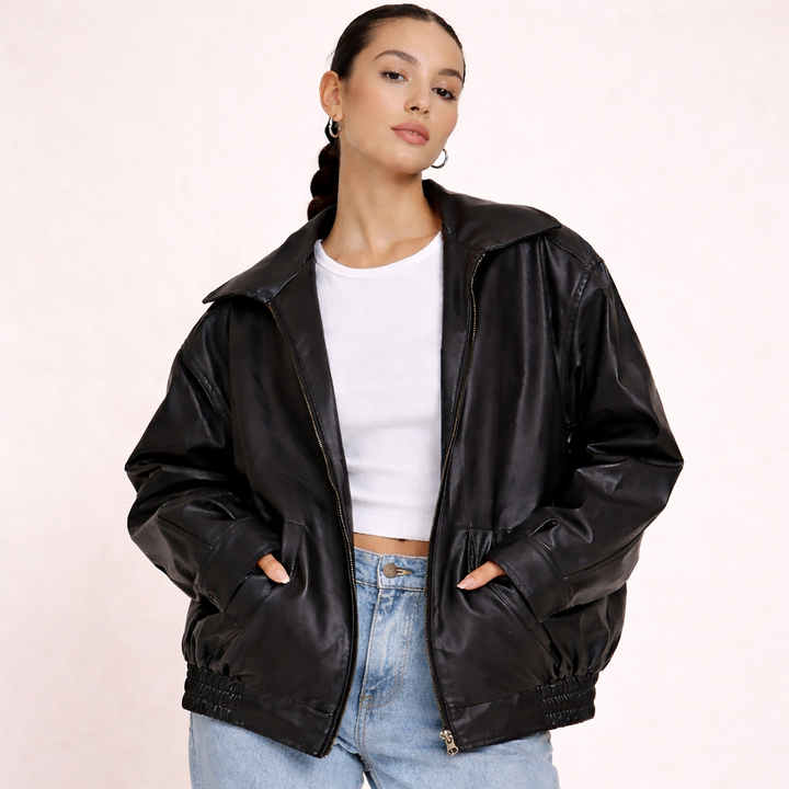Oriana | Black Leather Jacket – Elegant, Versatile & Stylish 7