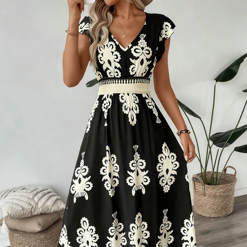 Osyrel | Elegant Floral Midi Dress for Women – Flattering & Versatile Design 0