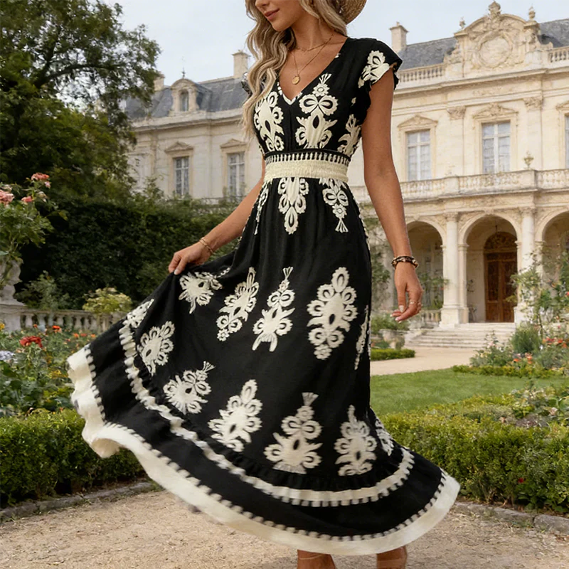 Osyrel | Elegant Floral Midi Dress for Women – Flattering & Versatile Design 2
