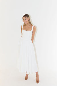 Aurelia | Elegant Square Neckline Sleeveless A-Line Midi Dress