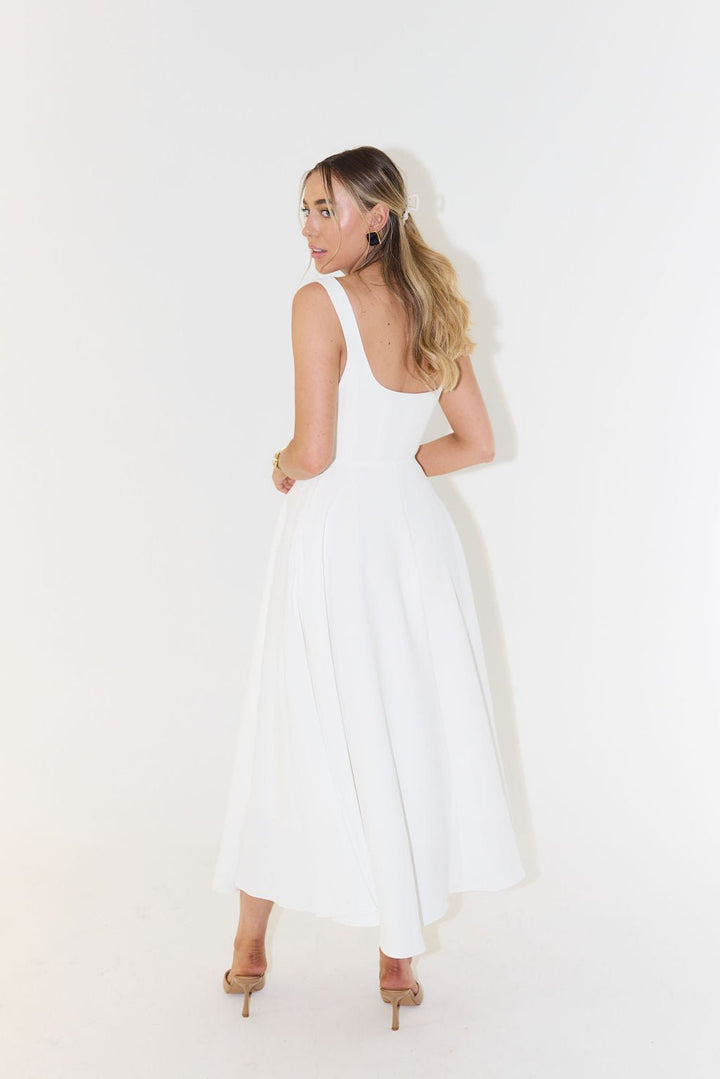 Pavelle | Elegant A-Line Midi Dress – Stylish Square Neckline for Women’s Dress 5