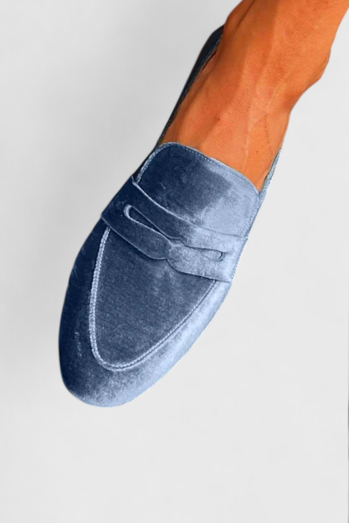 Pavina | Comfortable & Stylish Women's Loafers - Blue Slip-On Design 2