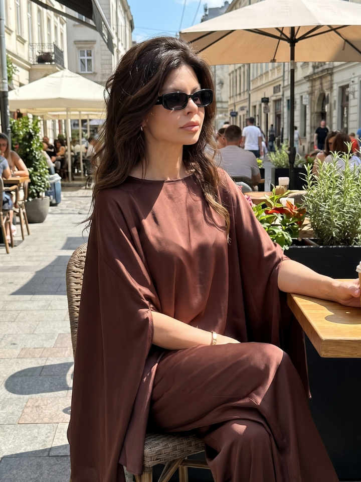 Pearly | Elegant, Fluid & Relaxed Women's Outfit - Tunic and Wide-Leg Trousers Set 4