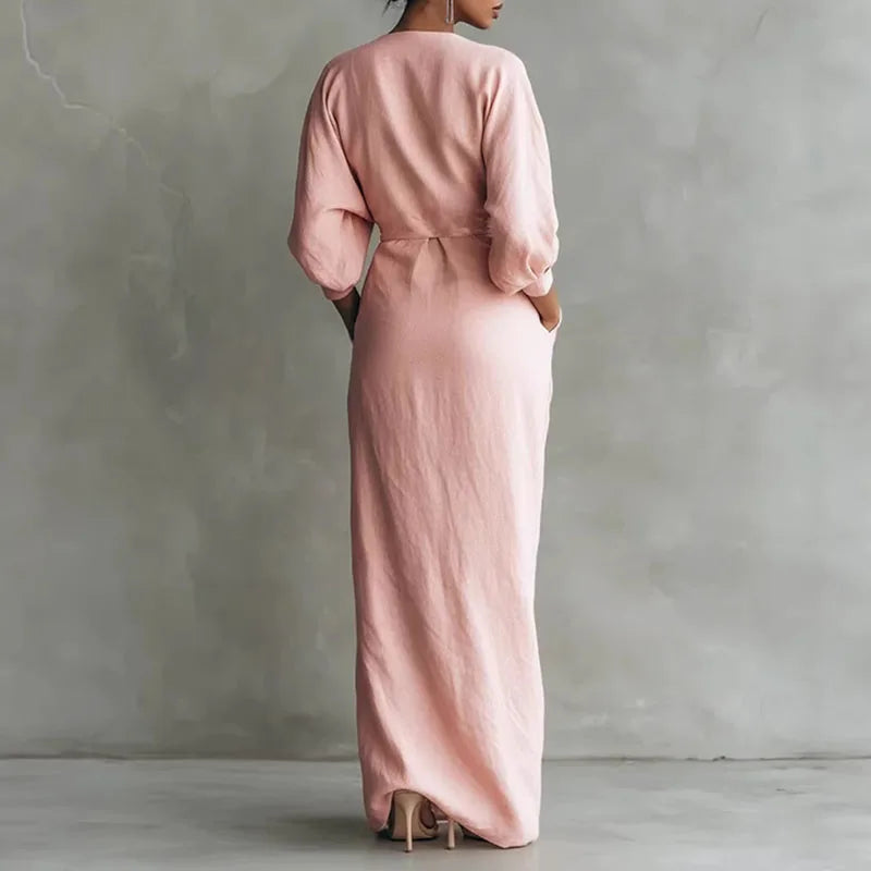 Penelope | Elegant Women's V-Neck Wrap Maxi Dress – Flattering & Versatile for Formal Events 1
